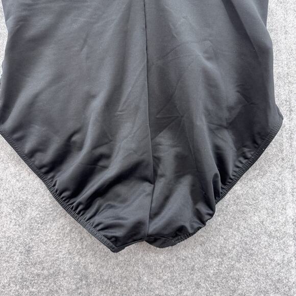 MiracleSuit Womens Jena One Shoulder One Piece Size 16 Black Mesh Slimming Beach - Picture 12 of 16